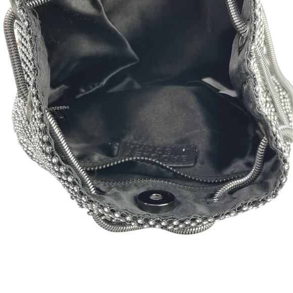 NEW Badgley Mischka Black Silver Rhinestone Chain Strap Midnight Shoulder Bag - Picture 4 of 6
